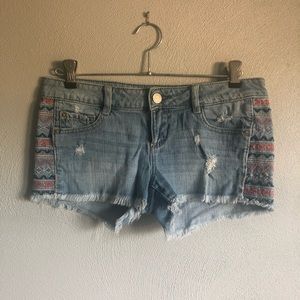 Garage Embroidered Jean Shorts